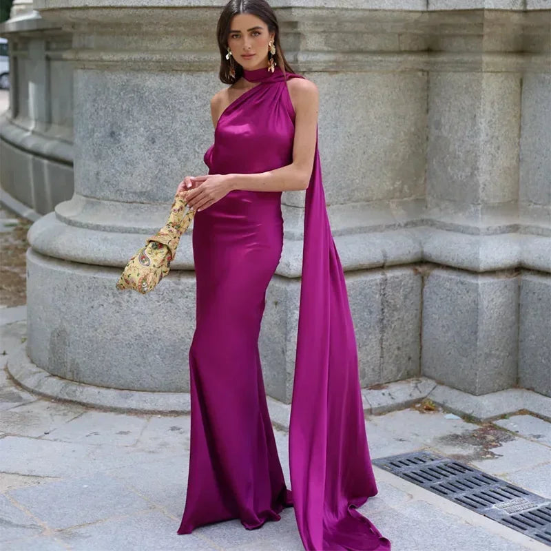 Cordelia | Draped One Shoulder Bodycon Maxi Dress