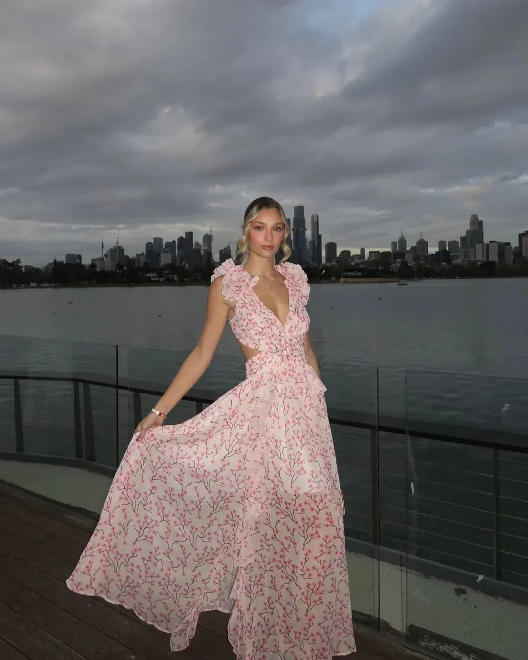 Celestine | Floral Sleeveless Maxi Dress Wedding Guest Occasion