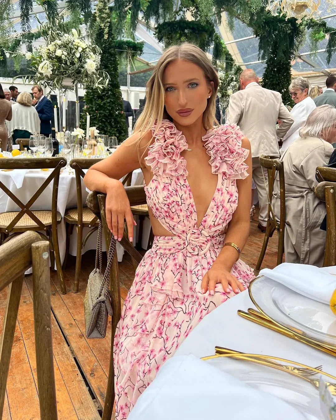 Celestine | Floral Sleeveless Maxi Dress Wedding Guest Occasion