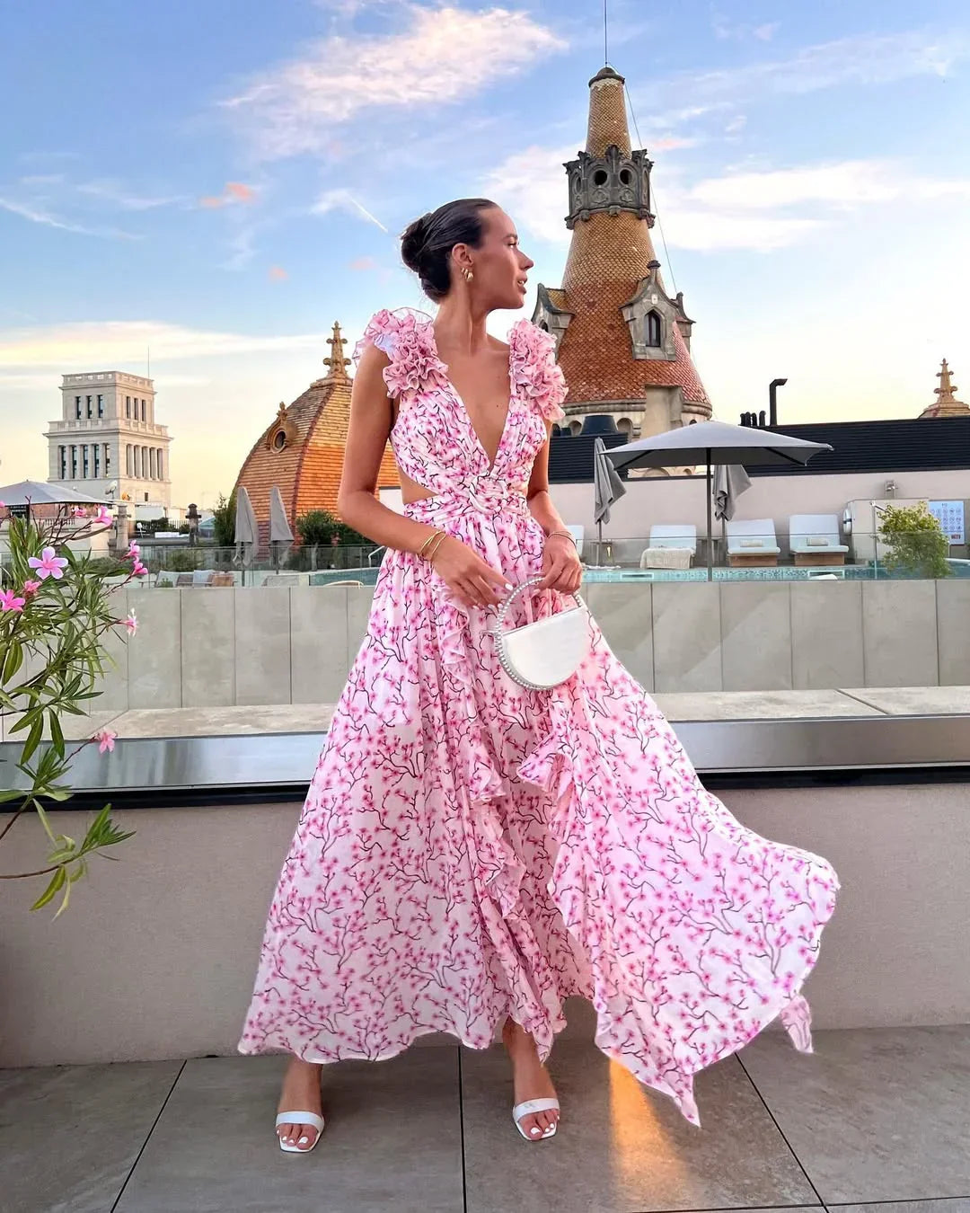 Celestine | Floral Sleeveless Maxi Dress Wedding Guest Occasion
