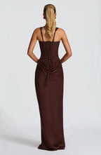 Eloise | Square Neck Bodycon Maxi Dress Open Back Evening Gown