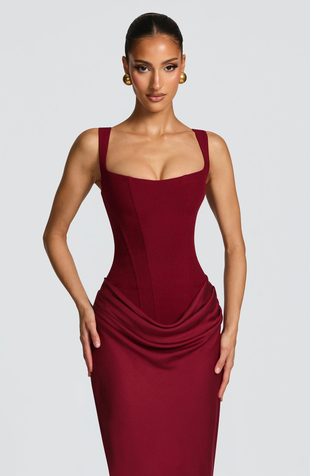Clemence | Corset Open Back Maxi Wedding Guest Dress