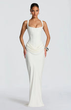 Eloise | Square Neck Bodycon Maxi Dress Open Back Evening Gown