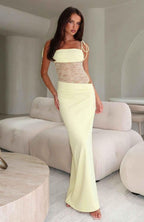 Liliana | Figure-Hugging Spaghetti Strap Evening Maxi Dress