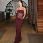 Liliana | Figure-Hugging Spaghetti Strap Evening Maxi Dress