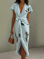 Lucienne | Women's Floral Wrap Garden Party Midi Dress