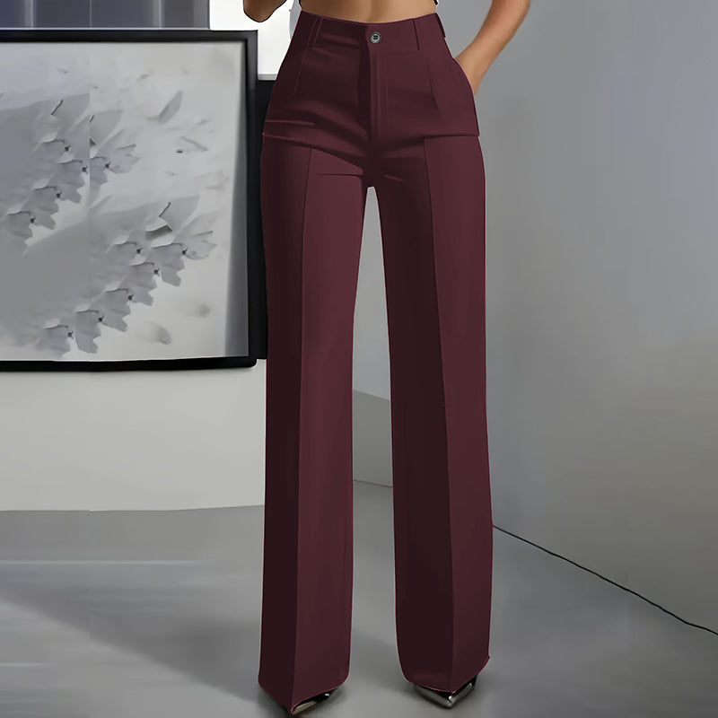 Solene | Wide Leg High Waist Tailored Trousers