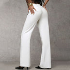Romilly | High Waisted Wide Leg Flared Trousers Smart Casual