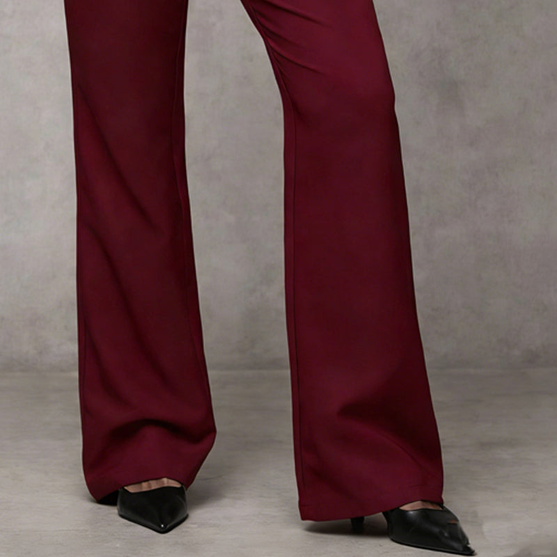 Romilly | High Waisted Wide Leg Flared Trousers Smart Casual