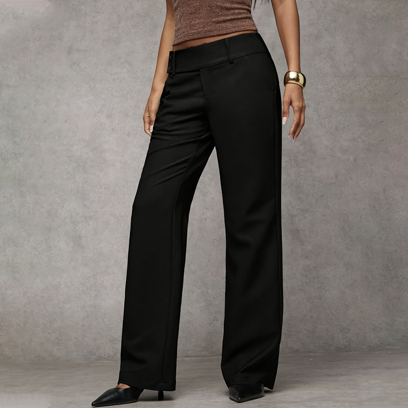 Romilly | High Waisted Wide Leg Flared Trousers Smart Casual