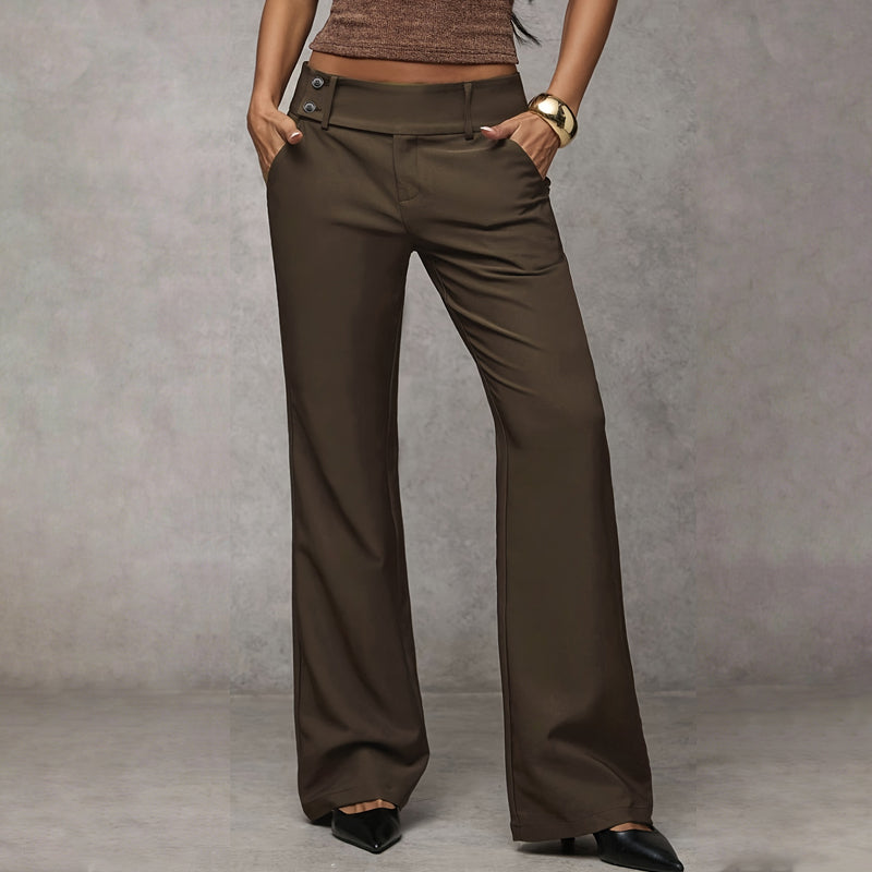 Romilly | High Waisted Wide Leg Flared Trousers Smart Casual