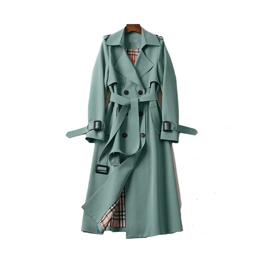 Isolde | Black Trench Coat Women Belted Lapel Chic Classic