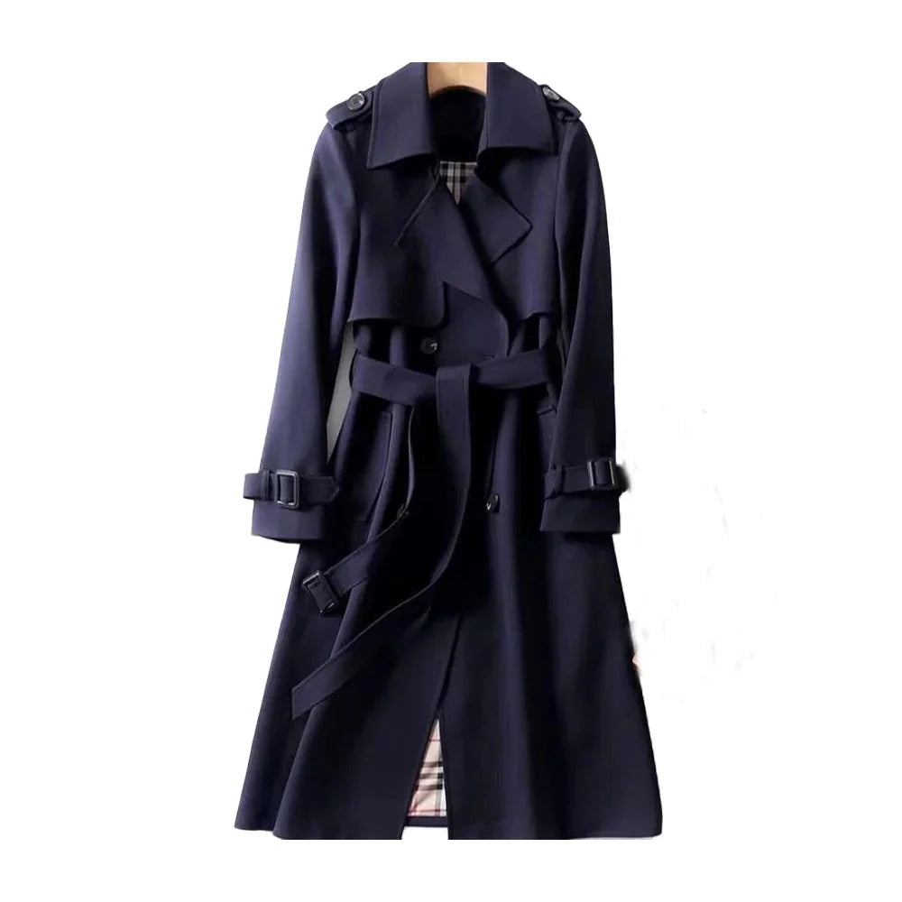 Isolde | Black Trench Coat Women Belted Lapel Chic Classic