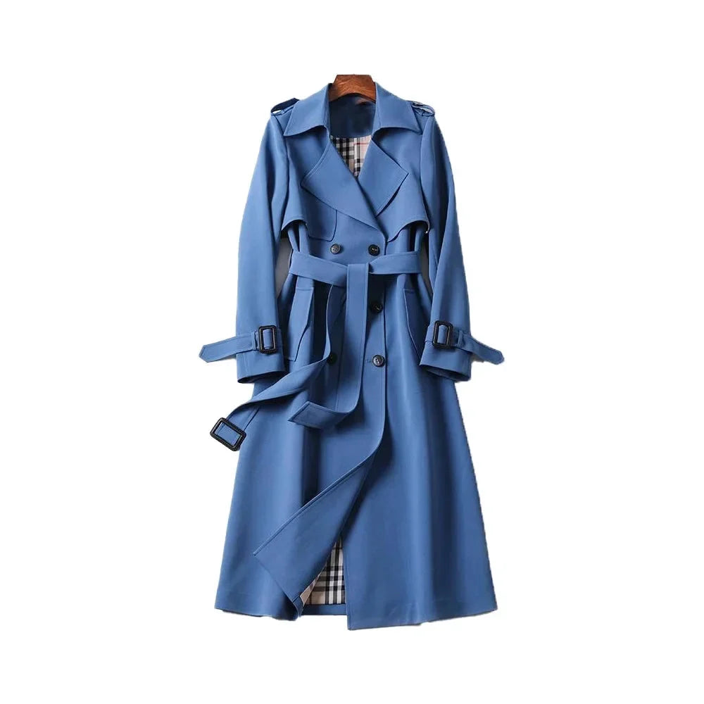 Isolde | Black Trench Coat Women Belted Lapel Chic Classic