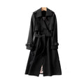 Isolde | Black Trench Coat Women Belted Lapel Chic Classic