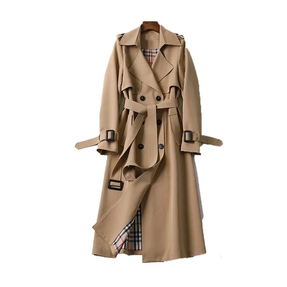 Isolde | Black Trench Coat Women Belted Lapel Chic Classic