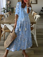 Fleur | Bohemian V-Neck Maxi Summer Dresses for Women