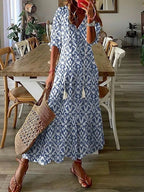 Fleur | Bohemian V-Neck Maxi Summer Dresses for Women