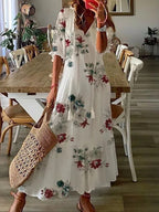 Fleur | Bohemian V-Neck Maxi Summer Dresses for Women