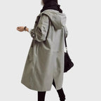 Evangeline | Waterproof Wool Black Long Trench Rain Coat