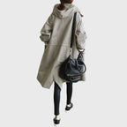 Evangeline | Waterproof Wool Black Long Trench Rain Coat