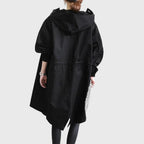 Evangeline | Waterproof Wool Black Long Trench Rain Coat