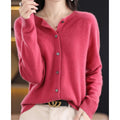 Wilhelmina | Women Cashmere V-Neck Cardigan Smart Casual