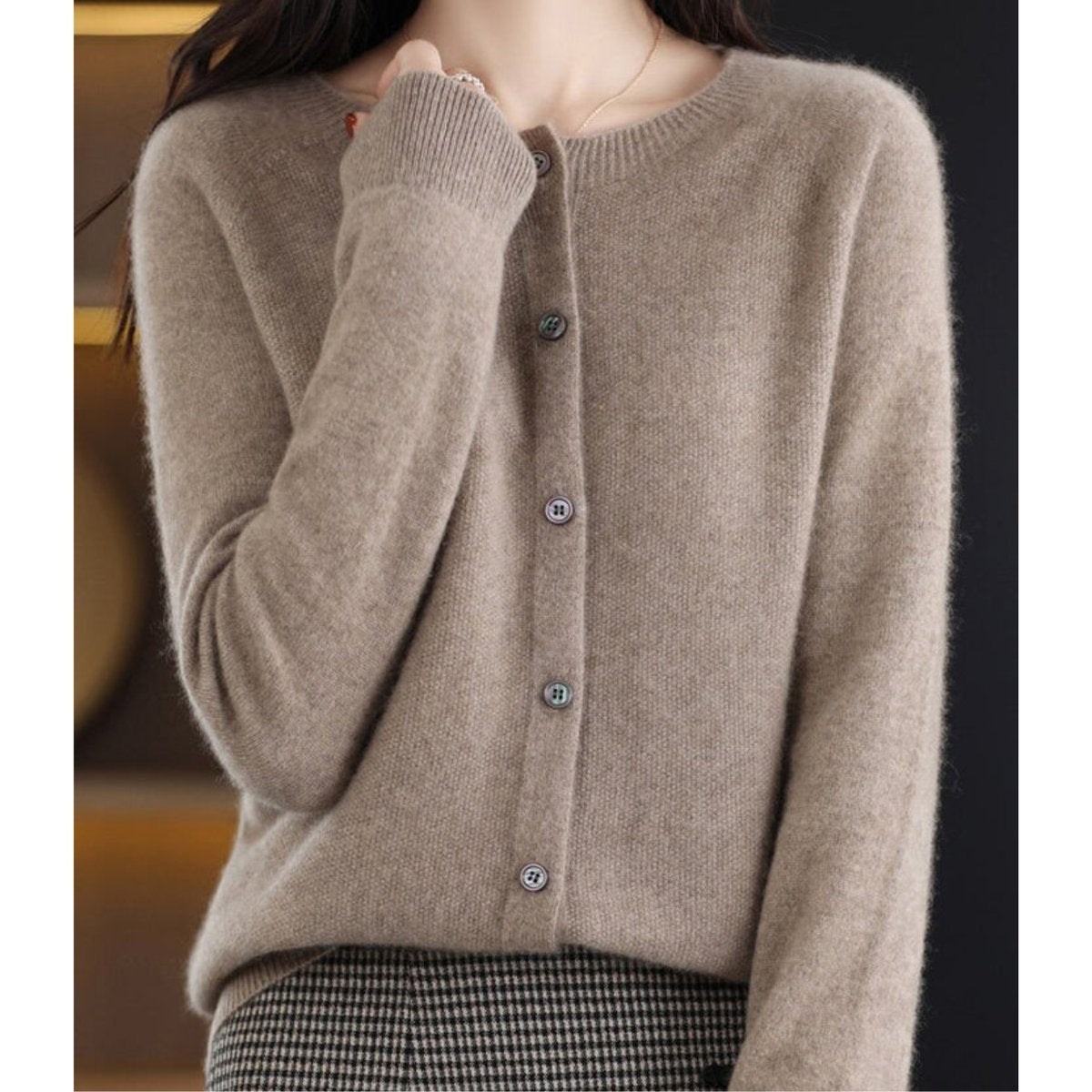 Wilhelmina | Women Cashmere V-Neck Cardigan Smart Casual