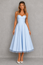 Solene | Plus Size Corset Midi Occasion Dresses