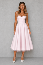 Solene | Plus Size Corset Midi Occasion Dresses