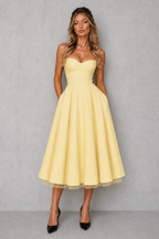 Solene | Plus Size Corset Midi Occasion Dresses
