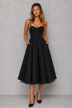 Solene | Plus Size Corset Midi Occasion Dresses