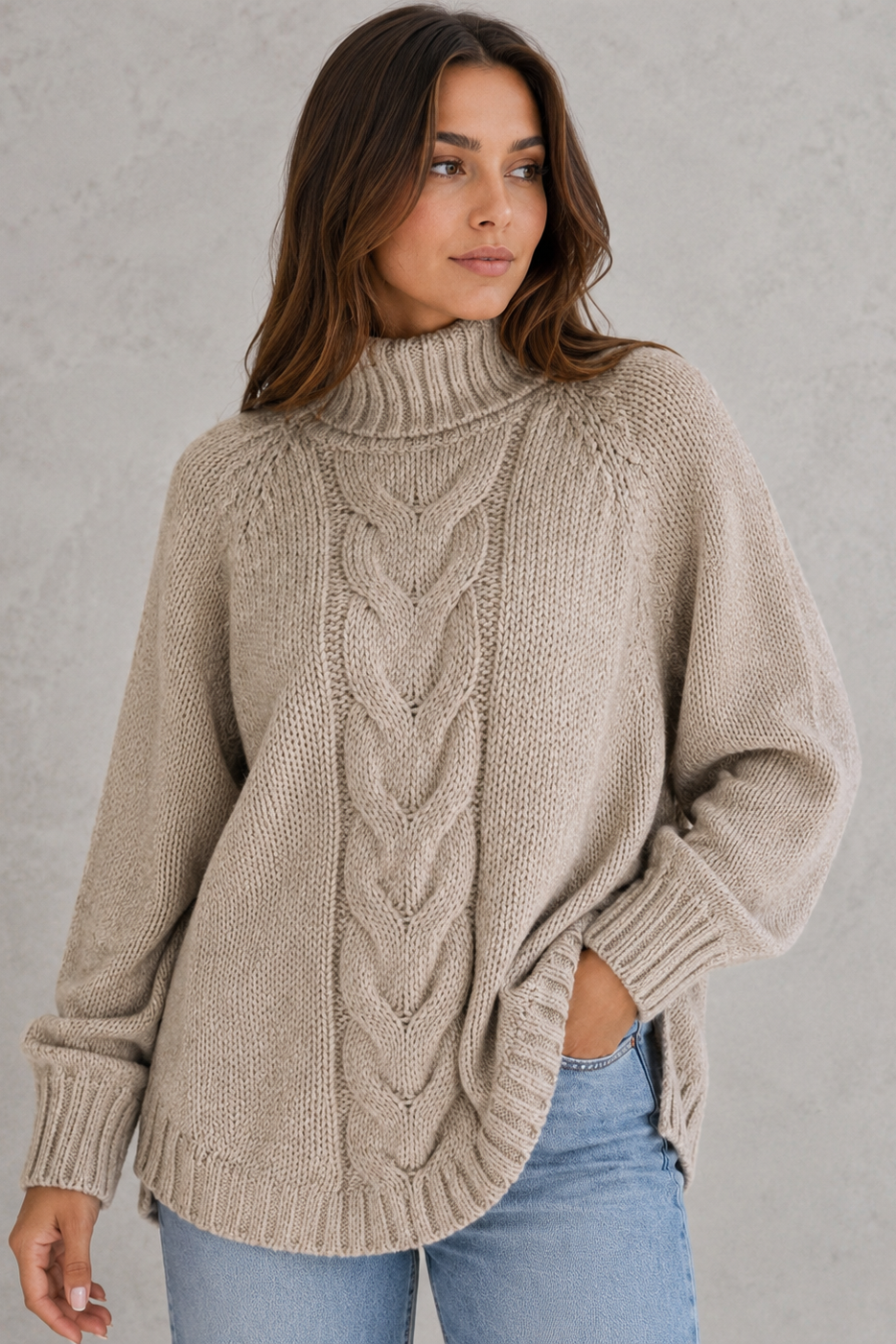 Katarina | Womens Cashmere Roll Neck Jumper Winter Knit