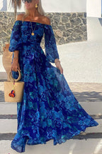 Floriane | Floral Cold-Shoulder Mother of the Bride Maxi