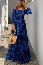 Floriane | Floral Cold-Shoulder Mother of the Bride Maxi
