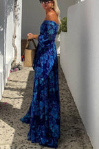 Floriane | Floral Cold-Shoulder Mother of the Bride Maxi