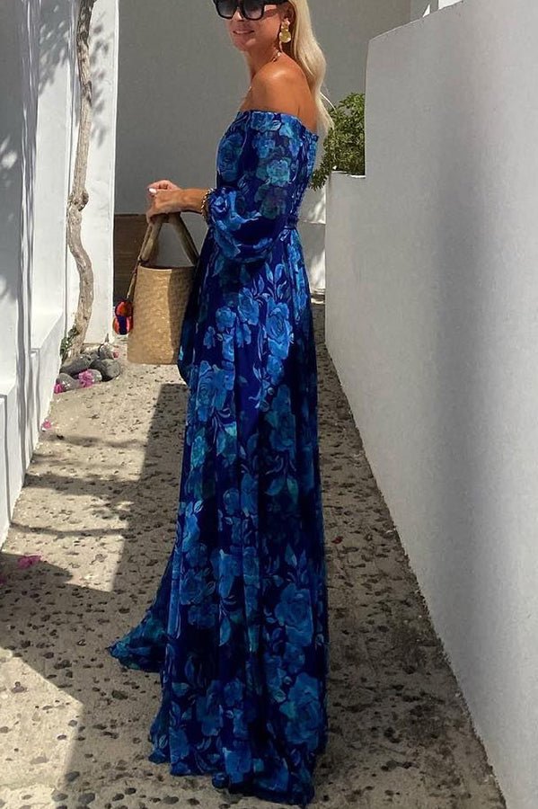 Floriane | Floral Cold-Shoulder Mother of the Bride Maxi