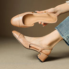 Elodie | Women's Black Slingback Block Heel Pumps