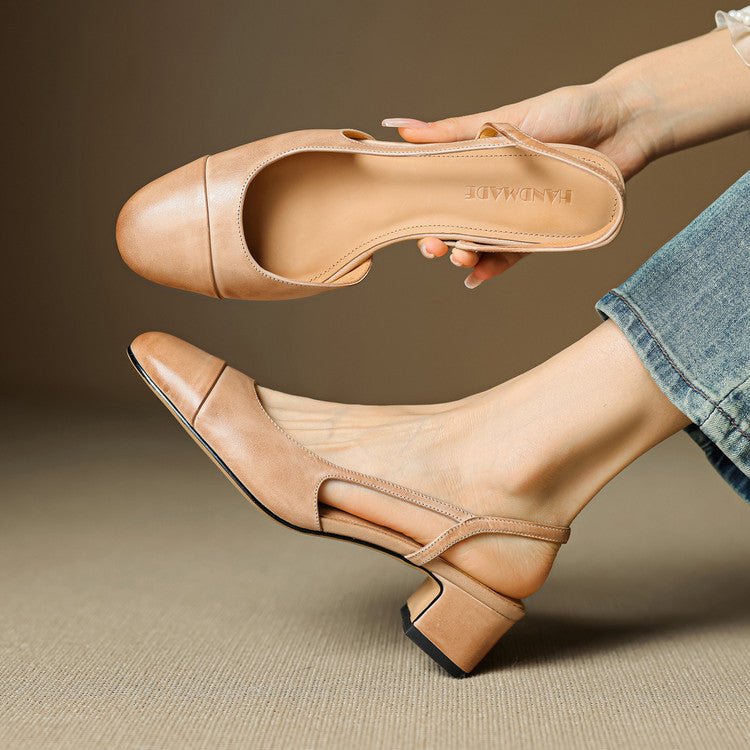 Elodie | Women's Black Slingback Block Heel Pumps