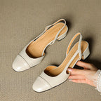 Elodie | Women's Black Slingback Block Heel Pumps