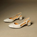 Elodie | Women's Black Slingback Block Heel Pumps
