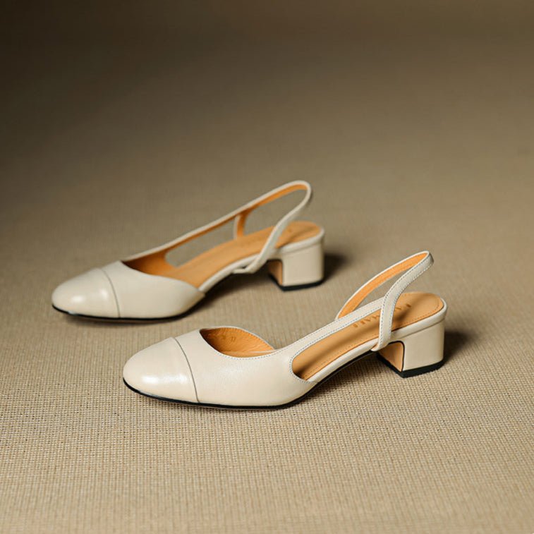 Elodie | Women's Black Slingback Block Heel Pumps