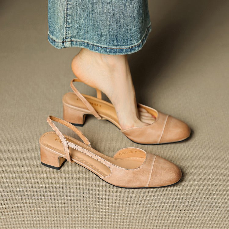 Elodie | Women's Black Slingback Block Heel Pumps