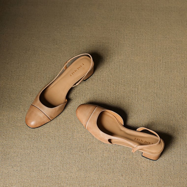 Elodie | Women's Black Slingback Block Heel Pumps