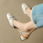 Elodie | Women's Black Slingback Block Heel Pumps