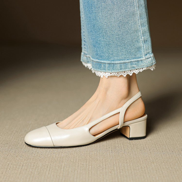 Elodie | Women's Black Slingback Block Heel Pumps