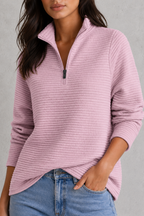 Edith | Cashmere Blend Half Zip Knitted Sweater Jumper Knit