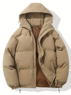 Sylvie | Women's Cropped Hooded Puffer Jacket Coat Winter — Khaki