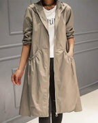 Lavinia | Women's Black Hooded Waterproof Trench Coat