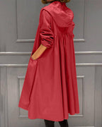 Lavinia | Women's Black Hooded Waterproof Trench Coat
